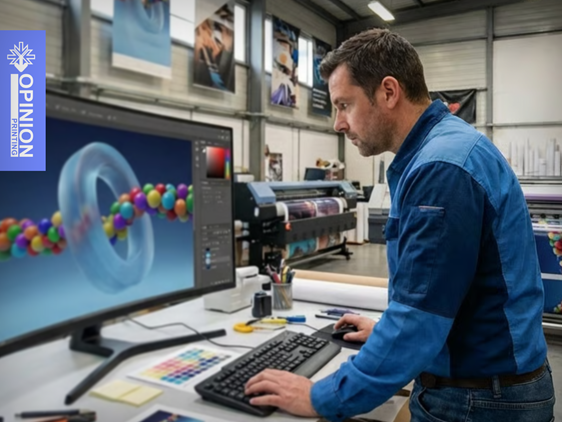 Mężczyzna pracujący przy komputerze.